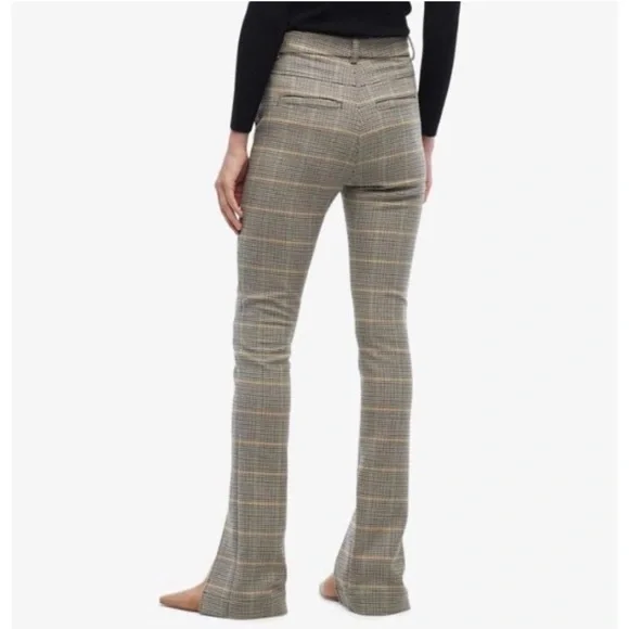 ALC NEW Edwin Split Hem Plaid Print Pants Size 2 - Picture 3 of 8